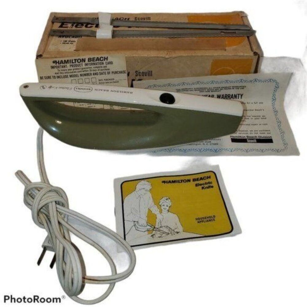 Hamilton Beach Electric Knife Avocado Model 275a Vintage Meat Bread